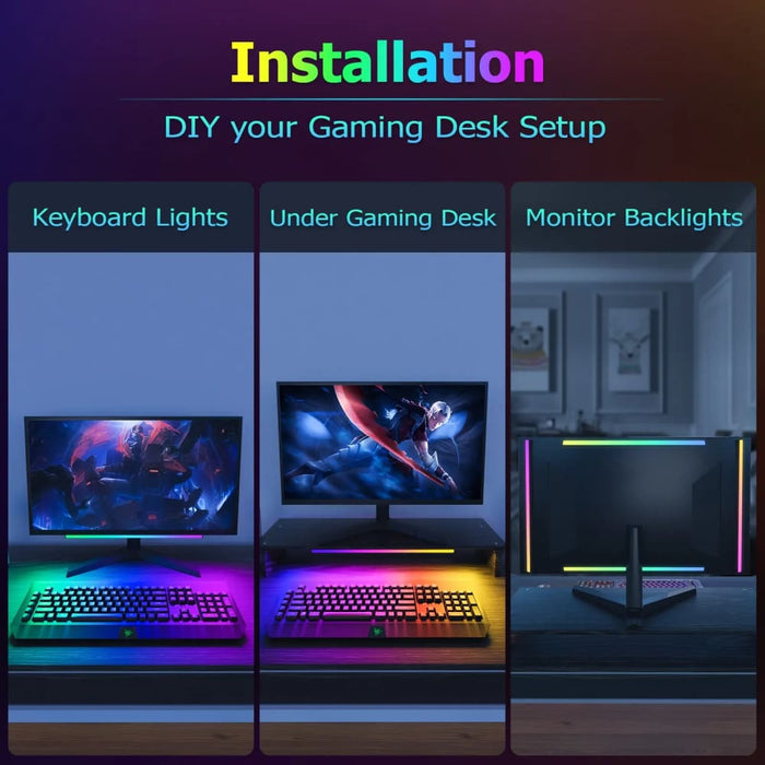 Willed 2 In1 Gaming Light Bar for Desk Setup with Remote