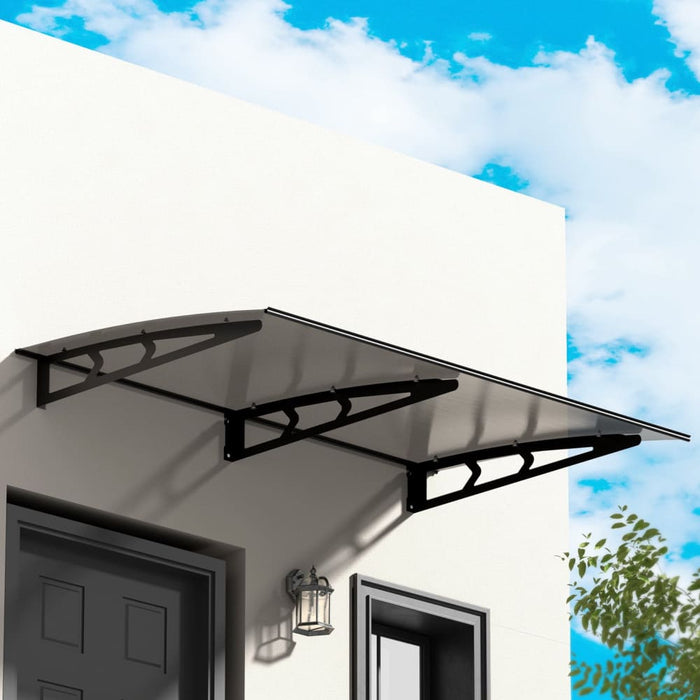 Window Door Awning Canopy 1mx2m Grey Solid Sheet Metal Frame