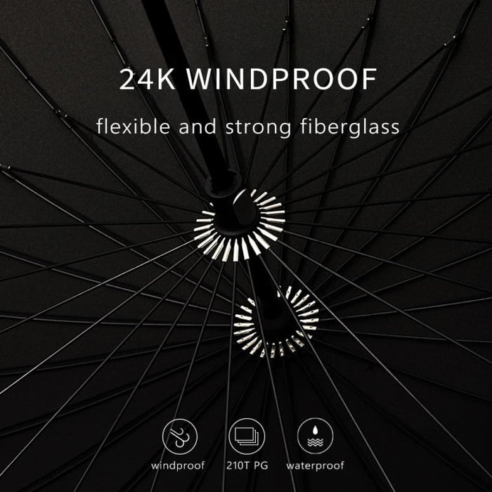 24k Windproof Long Umbrella with Cover