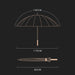 24k Windproof Long Umbrella with Leather Handle