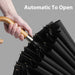 24k Windproof Long Big Umbrella with Wooden Handle