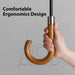 24k Windproof Long Big Umbrella with Wooden Handle