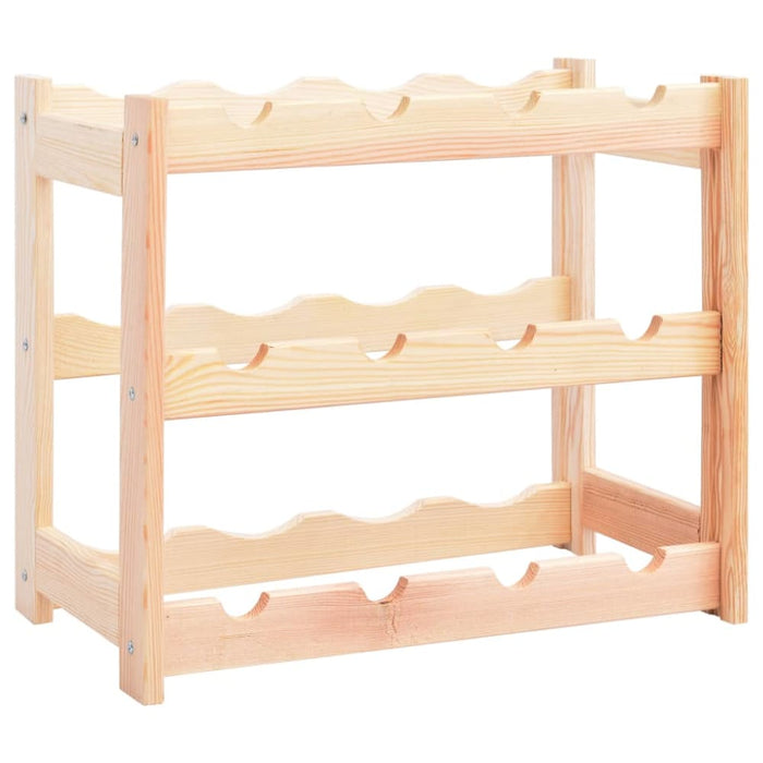 Wine Rack for 12 Bottles Solid Wood Pine Xnloko