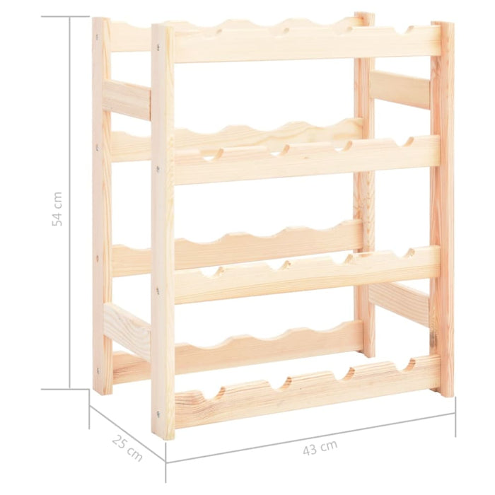 Wine Rack for 16 Bottles Solid Wood Pine Xnlokx