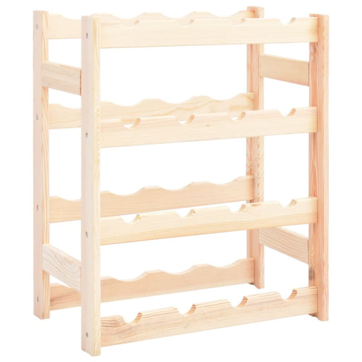 Wine Rack for 16 Bottles Solid Wood Pine Xnlokx