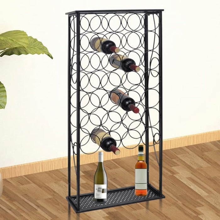 Wine Rack for 28 Bottles Metal Xabkax