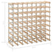 Wine Rack for 72 Bottles Solid Pinewood Xnxaio