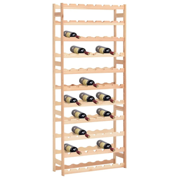 Wine Rack for 77 Bottles Solid Wood Pine Xnloki