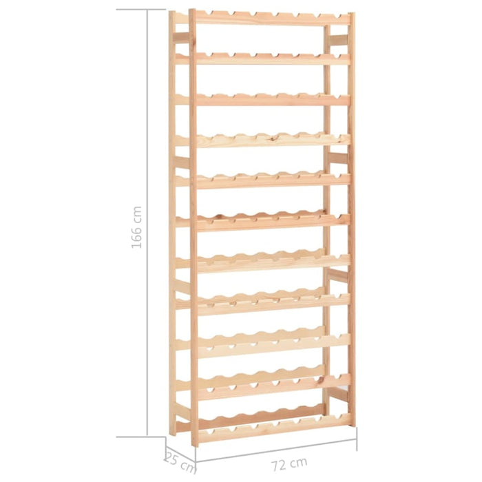 Wine Rack for 77 Bottles Solid Wood Pine Xnloki