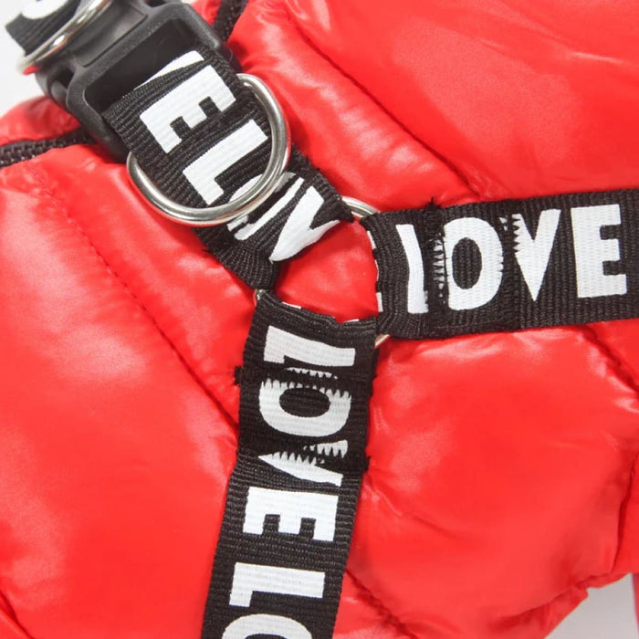 Winter Dog Coat with Harness for Small/ Medium Dogs