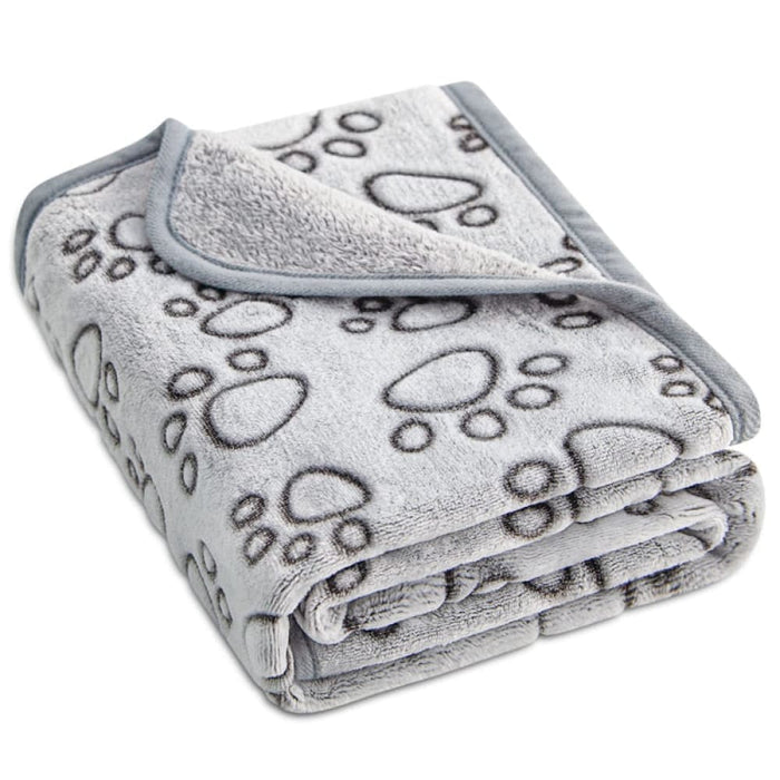 Winter Warm Flannel Fleece Soft Blanket with Cute Paw Print