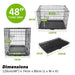 Wire Dog Cage Crate 48in with Tray + Cushion Mat + Pink