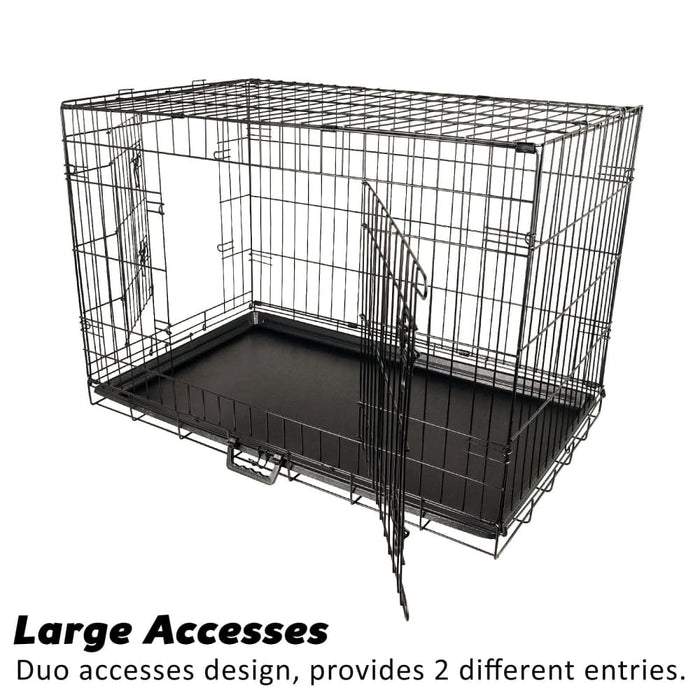 Wire Dog Cage Foldable Crate Kennel 48in with Tray
