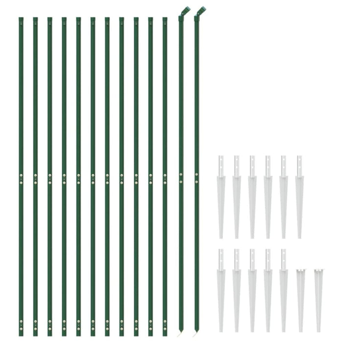 Wire Mesh Fence with Spike Anchors Green 1.4x25 m Opaobi