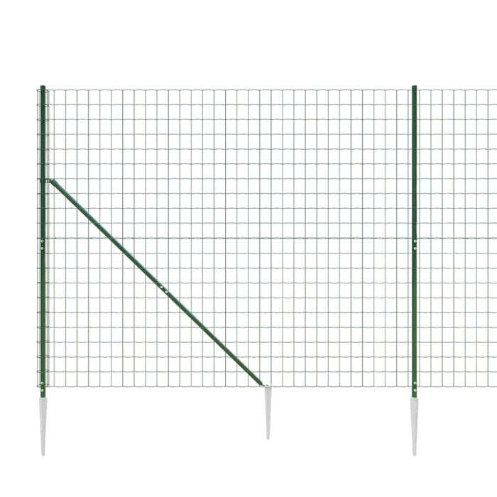 Wire Mesh Fence With Spike Anchors Green 1.4x25 m Opaoxt