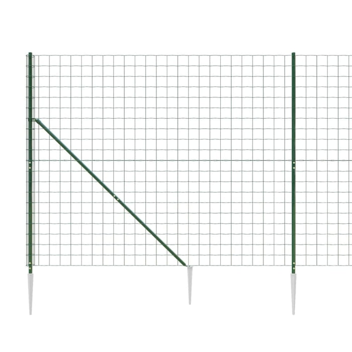 Wire Mesh Fence with Spike Anchors Green 1.6x25 m Opaoab