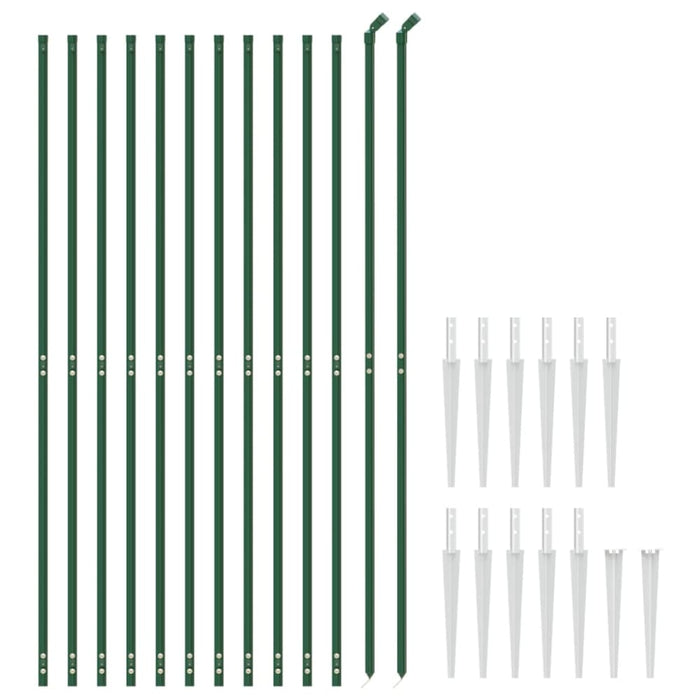 Wire Mesh Fence with Spike Anchors Green 1.6x25 m Opaoab