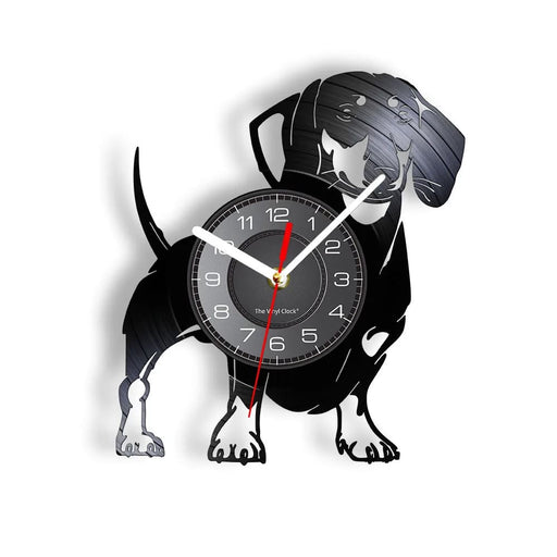 Wirehaired Dachshund Vinyl Record Wall Clock