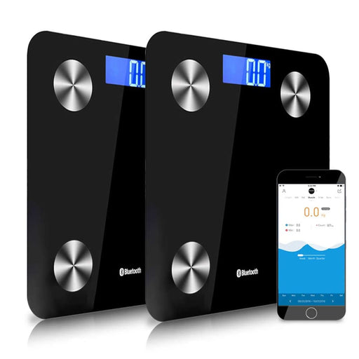 2x Wireless Bluetooth Digital Body Fat Scale Bathroom Health