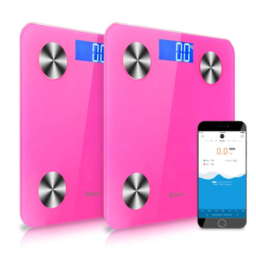 2x Wireless Bluetooth Digital Body Fat Scale Bathroom Health
