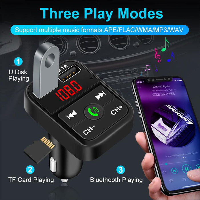 Vibe Geeks Wireless Bluetooth Fm Transmitter Hands-free Car