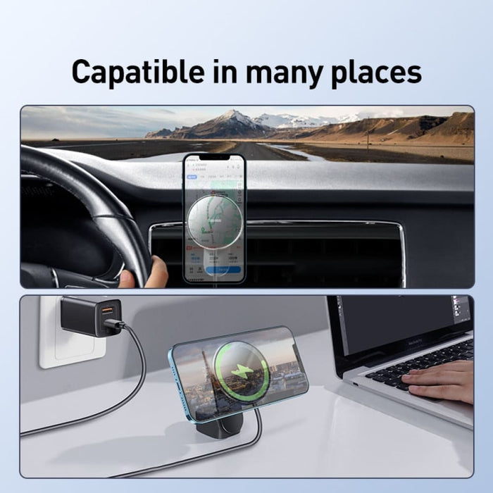 Wireless Magnetic Car Charging Phone Holder for Apple