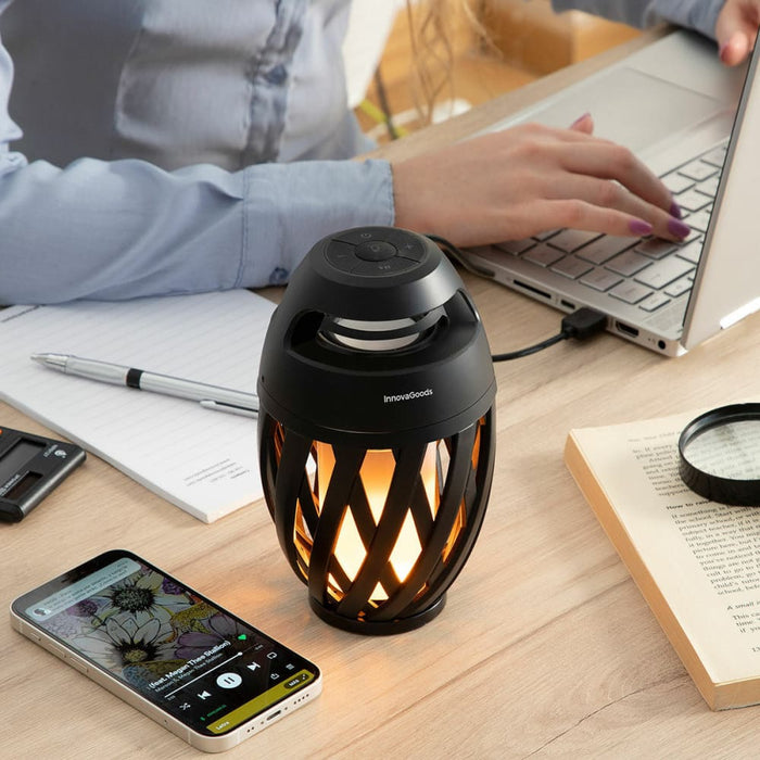 Wireless Speaker With Flame Effect Led Spekkle
