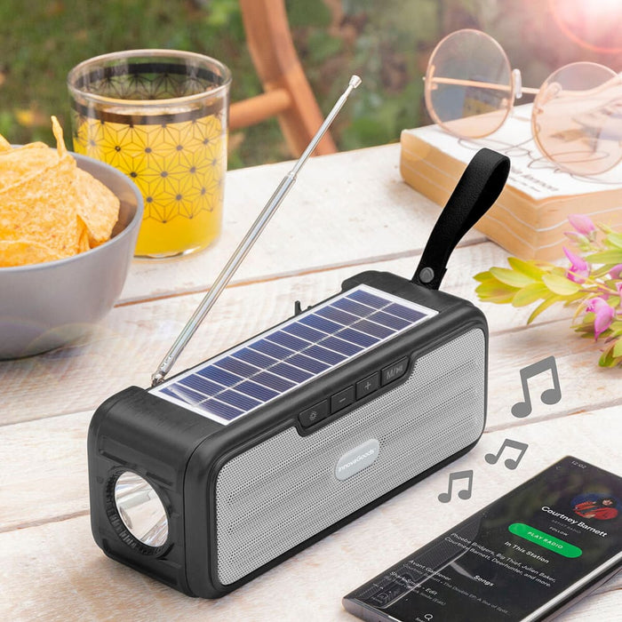 Wireless Speaker With Solar Charging And Led Torch Sunker