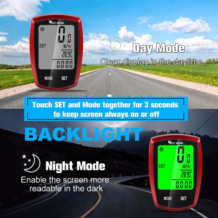 Wireless Withired Waterproof Lcd Speedometer with Backlight