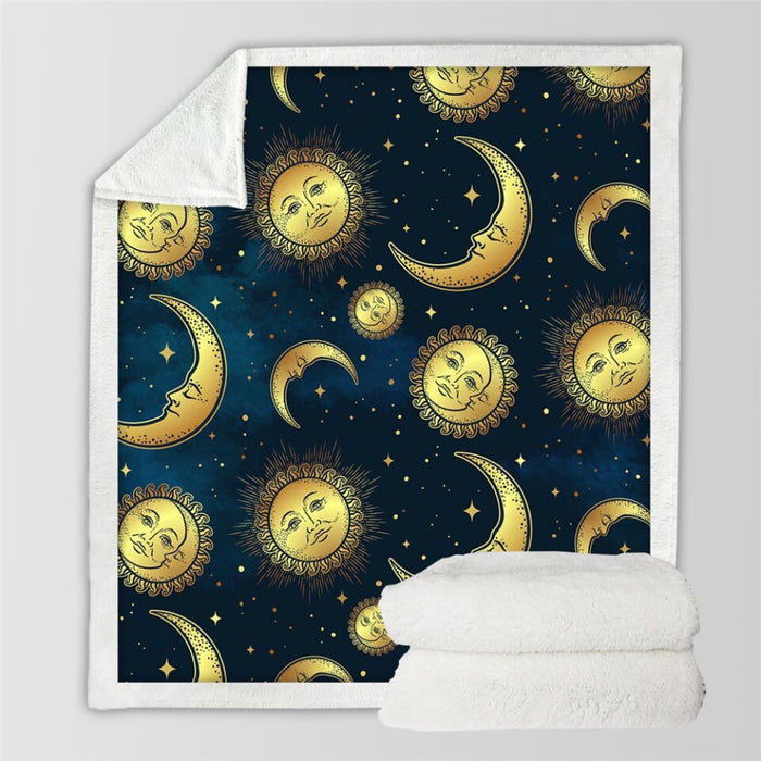 Witchcraft Throw Blanket Sun And Moon Sherpa Celestial Soft