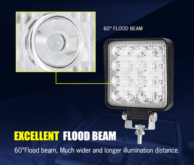 4Inch Osram Square Led Work Lights Flood Reverse Fog Ute Truck 12V 24V