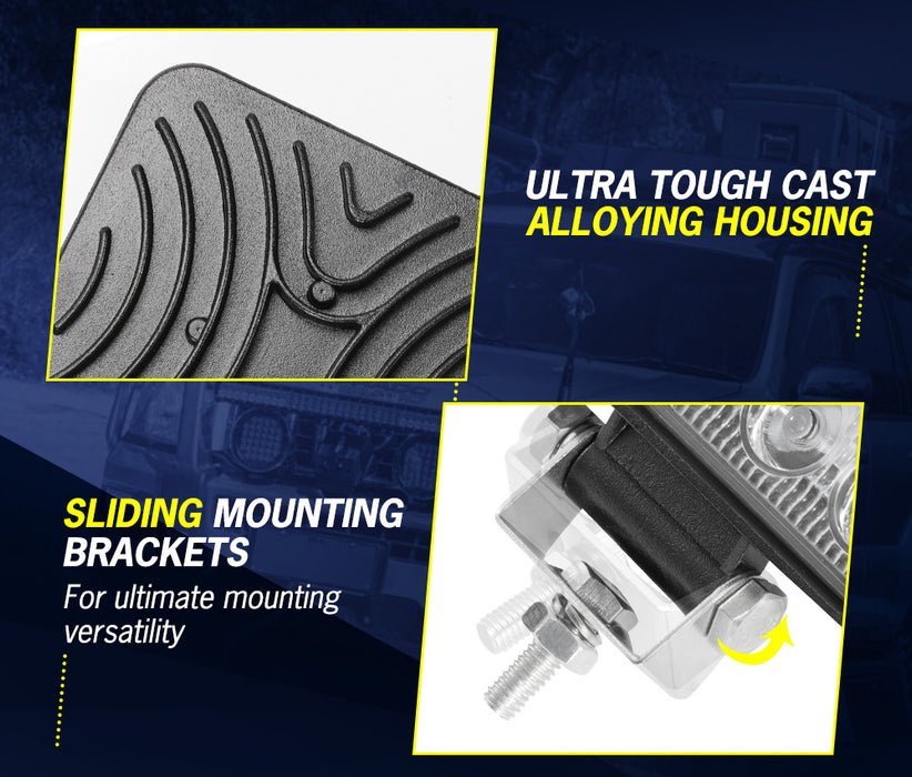 4X 4Inch Led Work Light Square Flood Lamp Offroad 4X4 Reverse