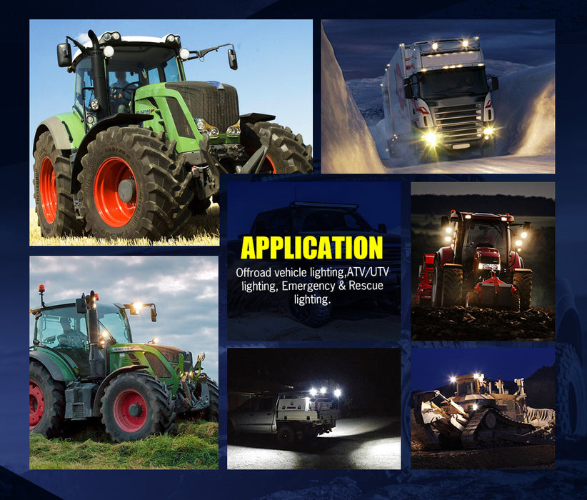 4Inch Osram Square Led Work Lights Flood Reverse Fog Ute Truck 12V 24V