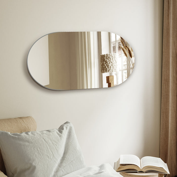 Wall Mirrors Oval Makeup Mirror Bathroom Frameless 84X50Cm