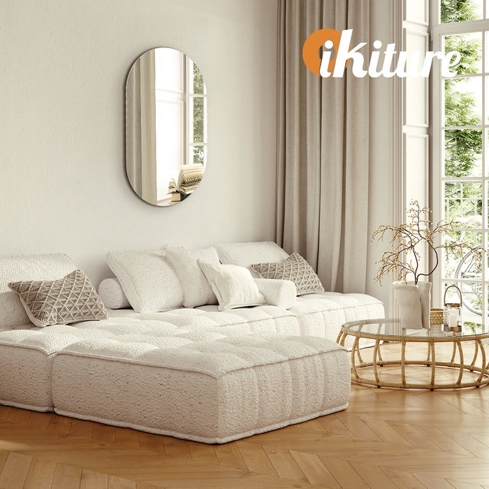 Wall Mirrors Oval Makeup Mirror Bathroom Frameless 84X50Cm