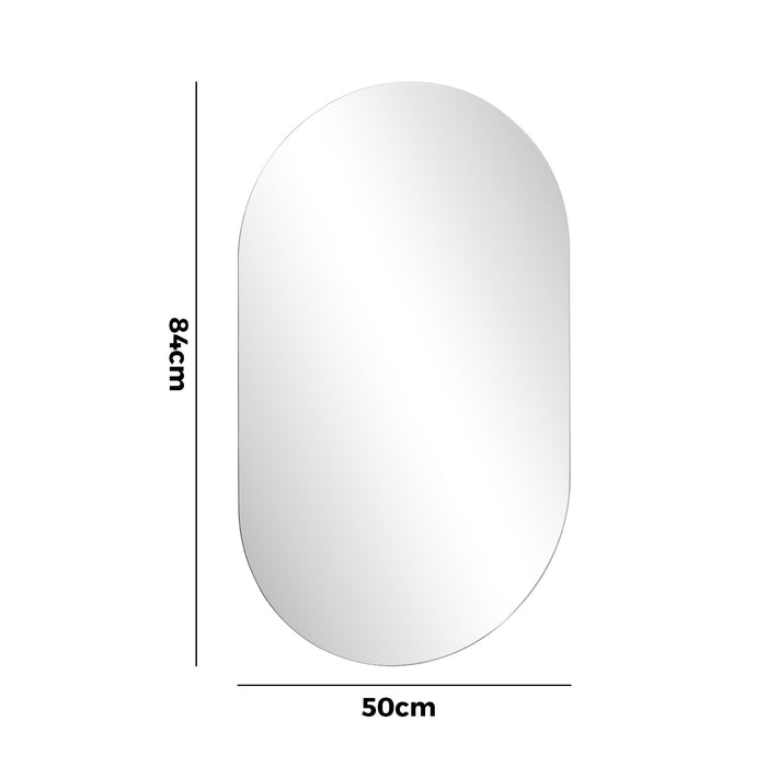 Wall Mirrors Oval Makeup Mirror Bathroom Frameless 84X50Cm