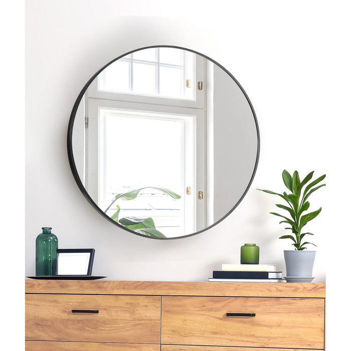 Wall Mirrors Round Makeup Mirror Vanity Home Decor 50Cm Black Bedroom