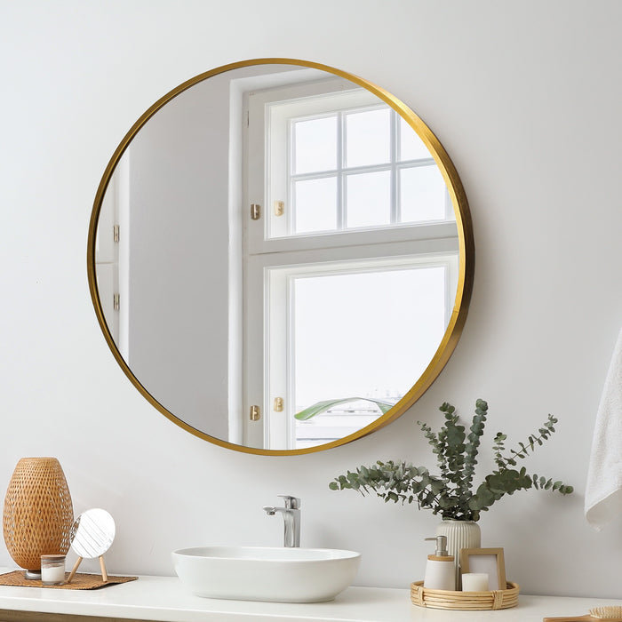 Wall Mirrors Round 70Cm Makeup Mirror Vanity Home Decor Gold Bedroom