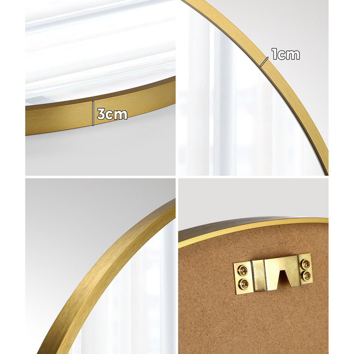 Wall Mirrors Round 70Cm Makeup Mirror Vanity Home Decor Gold Bedroom