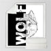 Wolf Soft Fluffy Blanket Letters Cool Throw Black White