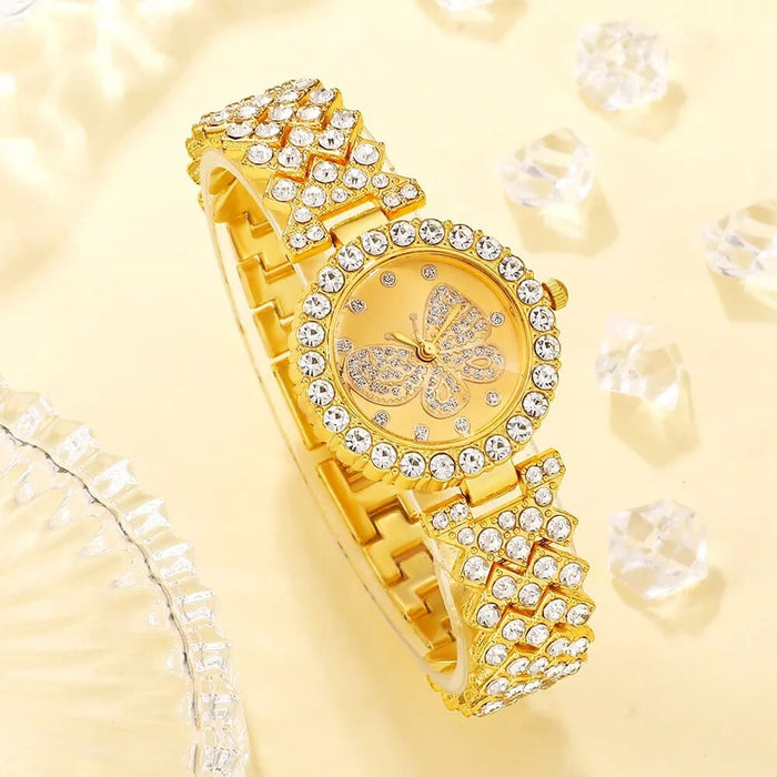 Women Butterfly Dial Watch Brand Design Female Clock Steel