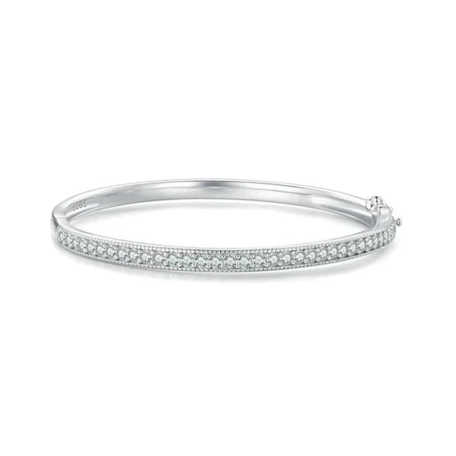 Womens 925 Sterling Silver Cz Bangle Bracelet Plated