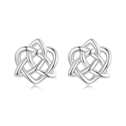 Womens 925 Sterling Silver Celtic Knot Ear Studs Earrings