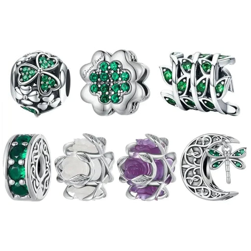 Womens 925 Sterling Silver Colour Changeable Flower Beads