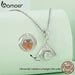 Womens 925 Sterling Silver Colour Changeable Flower Pendant