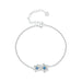 Womens 925 Sterling Silver Delicate Flower Bracelet Blue