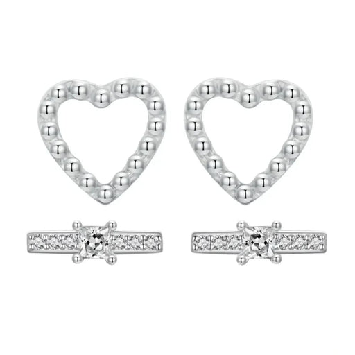 Womens 925 Sterling Silver Delicate Mini Line Stud Earrings