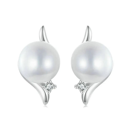 Womens 925 Sterling Silver Elegant Natural Freshwater Pearl