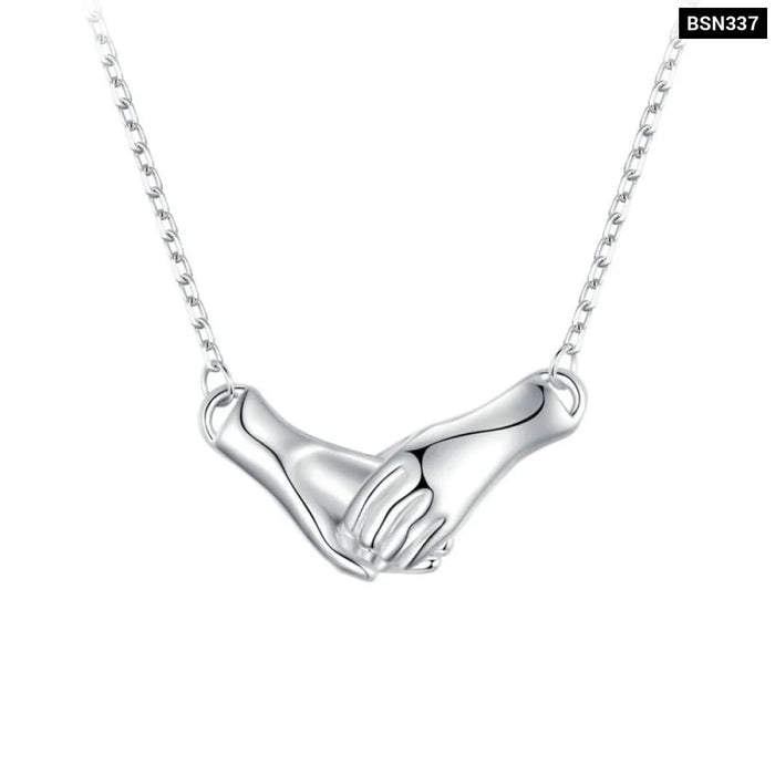 Womens 925 Sterling Silver Hand In Pendant Necklace