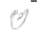 Womens 925 Sterling Silver Hug Hand Ring Adjustable